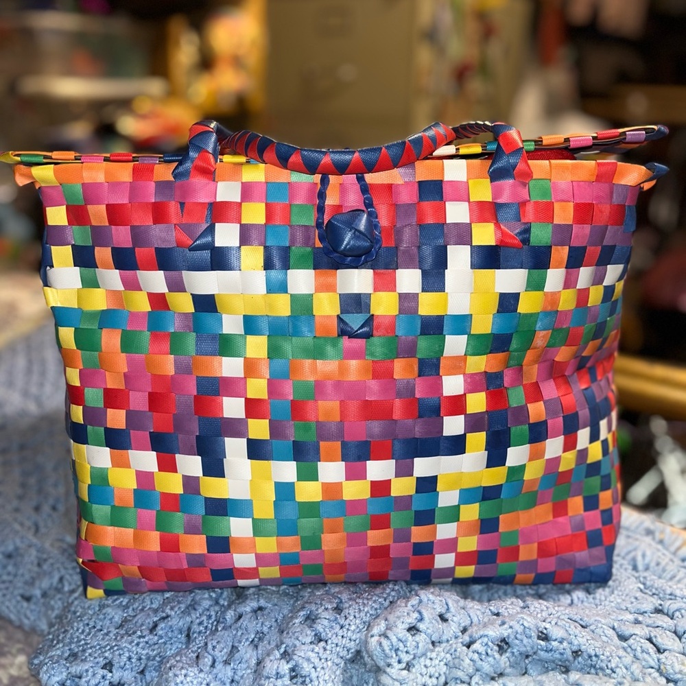 Colorful Woven Tote Bag